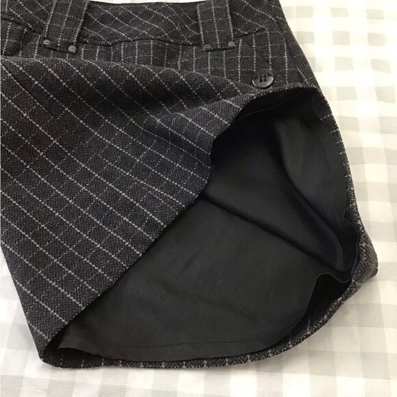 ESPRIT mini skirt 75% wool plaid size 0 black grey - Picture 5 of 15